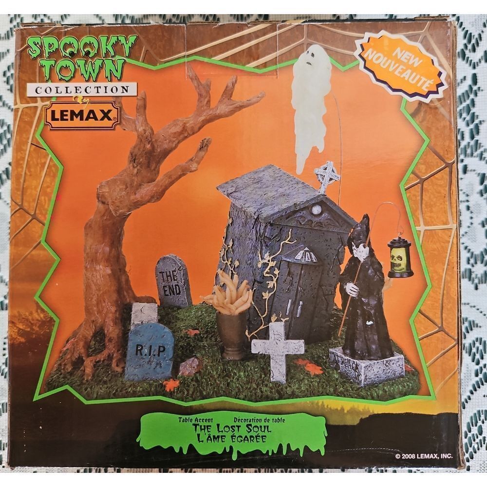 Lemax Spooky Town Haunted Scene with Ghost and Witch